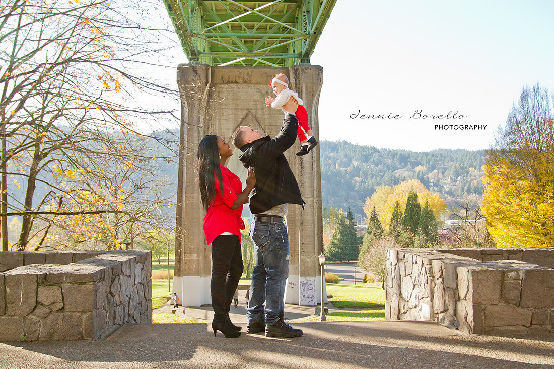 Portland Family Photographer at Cathedral Park under the St. John's Bridge in North Portland.