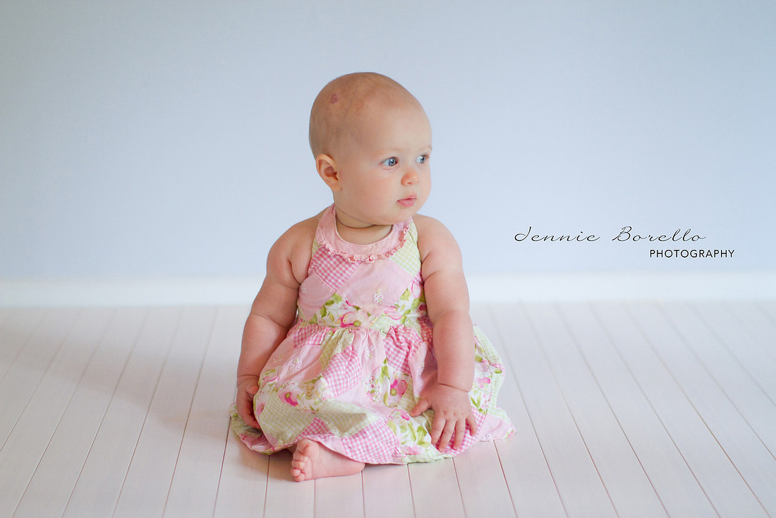 Portland Children and Family Photographer at a 6-month photography session.