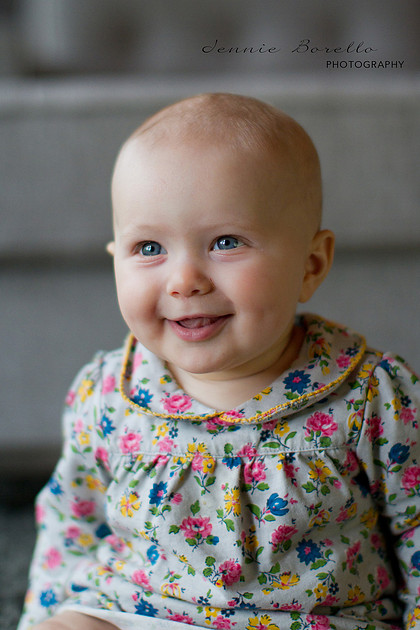 Portland Children and Family Photographer at a 6-month photography session.