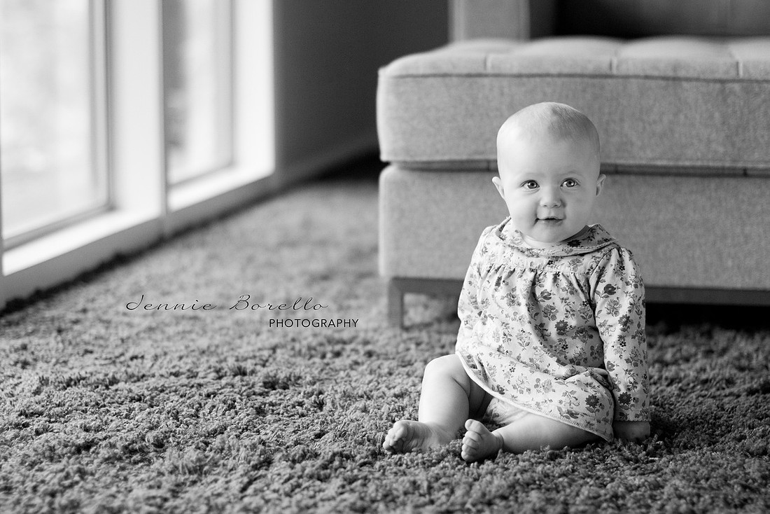 Portland Children and Family Photographer at a 6-month photography session.