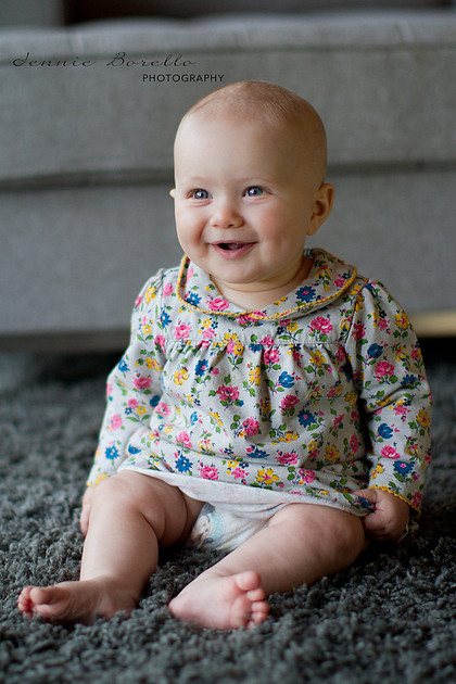 Portland Children and Family Photographer at a 6-month photography session.