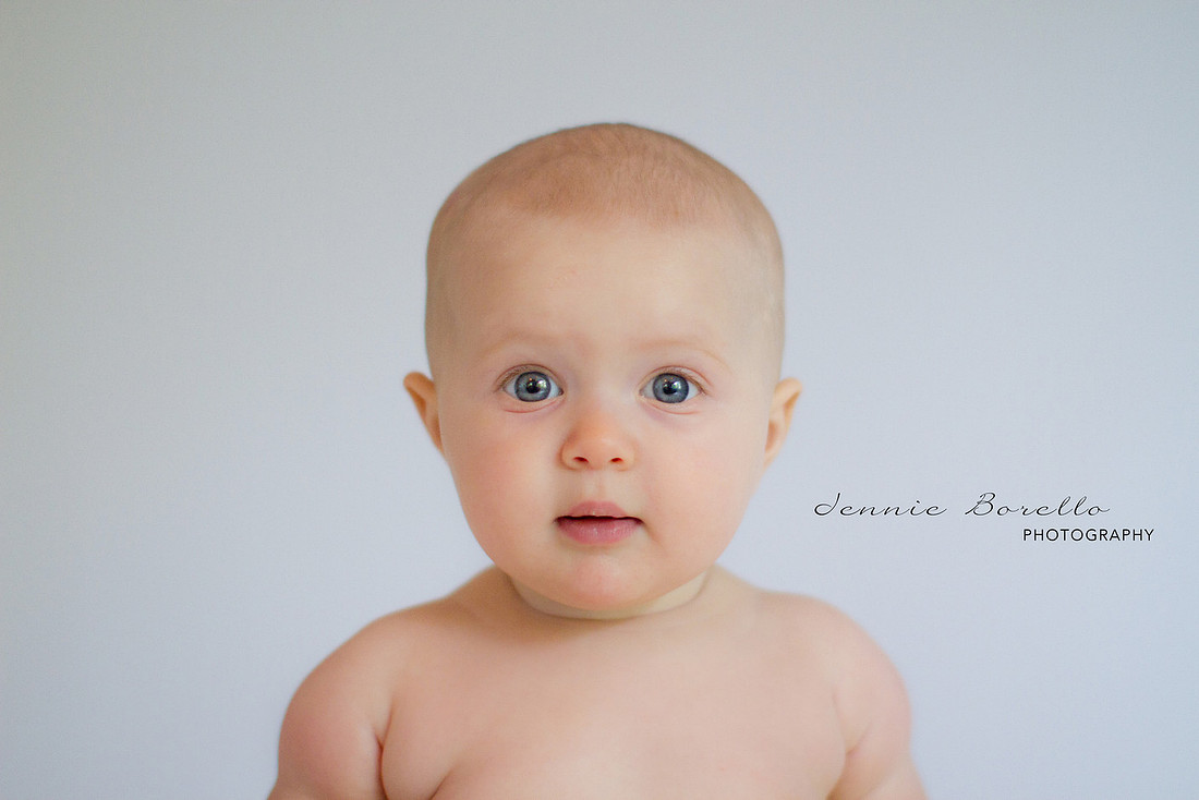 Portland Children and Family Photographer at a 6-month photography session.